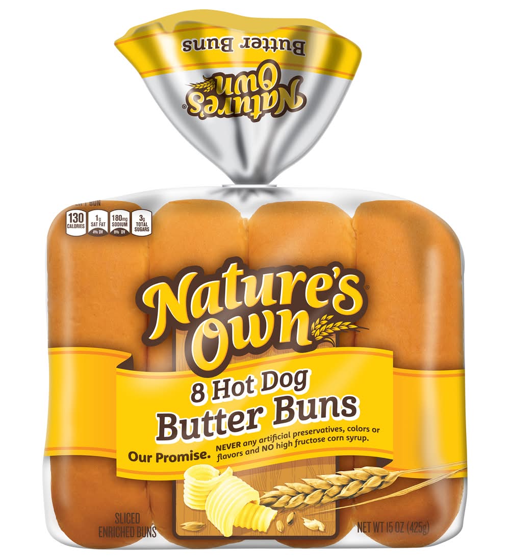 Nature's Own Hot Dog Butter Buns, Butter (15 oz, 8 ct)