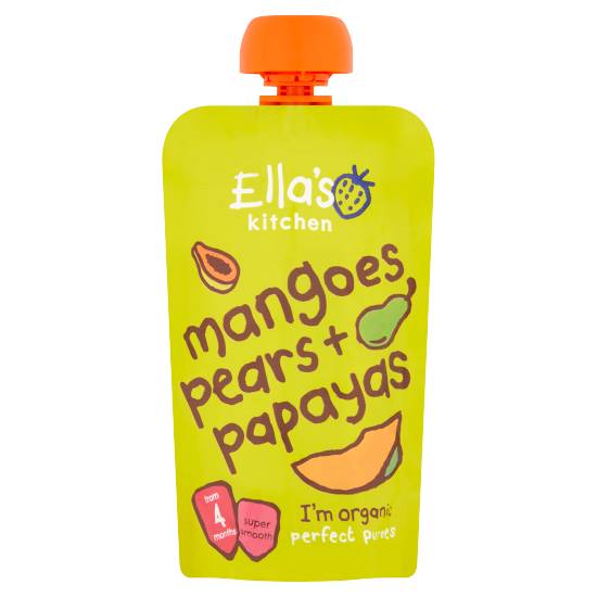 Ella's Kitchen Organic Mangoes, Pears and Papaya Baby Pouch 4+ Months (120g)