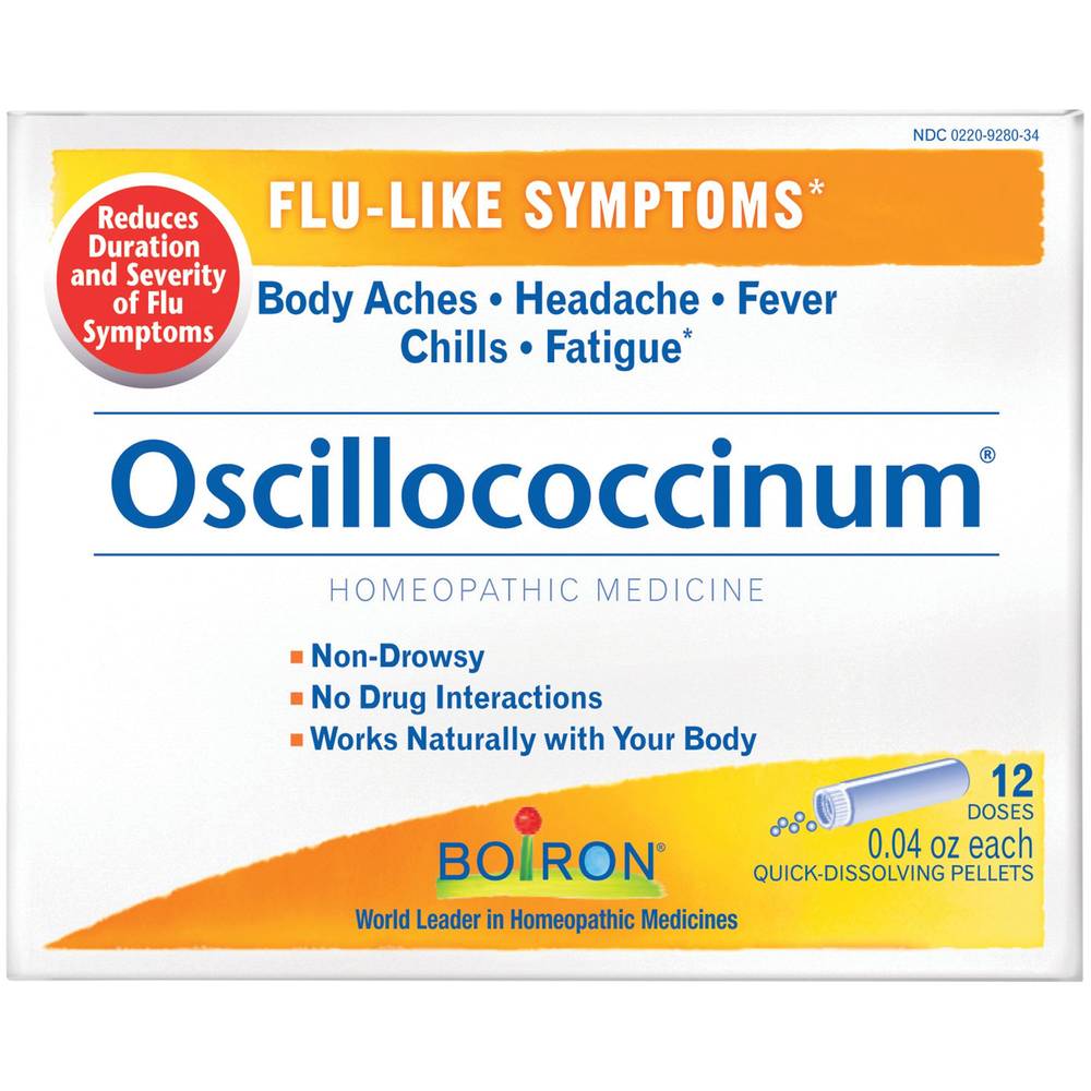 Boiron Oscillococcinum Homeopathic Medicine For Flu Like Symptoms (0.04 oz, 12 ct)