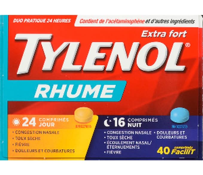 Tylenol Cold Day Night Time Extra Strength Acetaminophen 500 mg Tablets (40 ct)