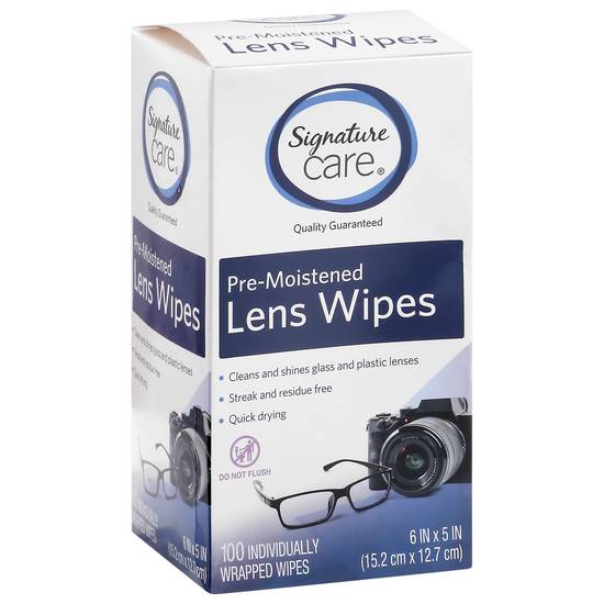 Signature Care Pre-Moistened Lens Wipes (100 ct)