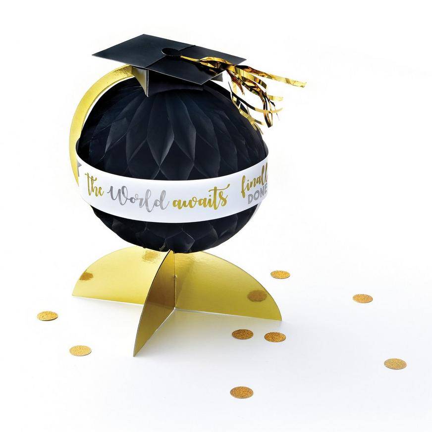 Globe Graduation Honeycomb Centerpiece, 10.5in
