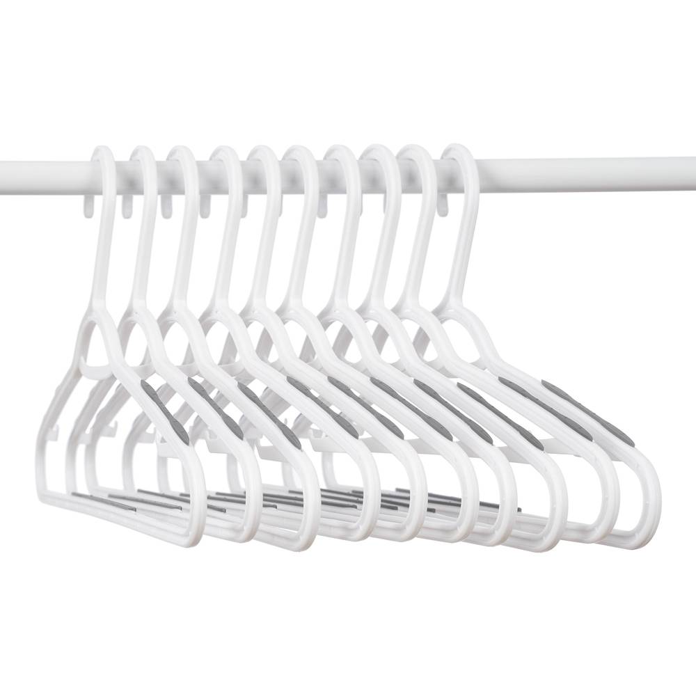 Style Selections 10-Pack Plastic Non-slip Grip Clothing Hanger (White) | SL-L24-057