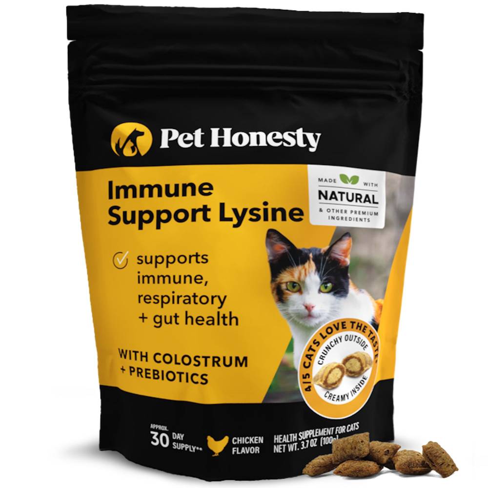 Pet Honesty Immune Support Lysine Chews For Cats, Chicken (3.7 oz)