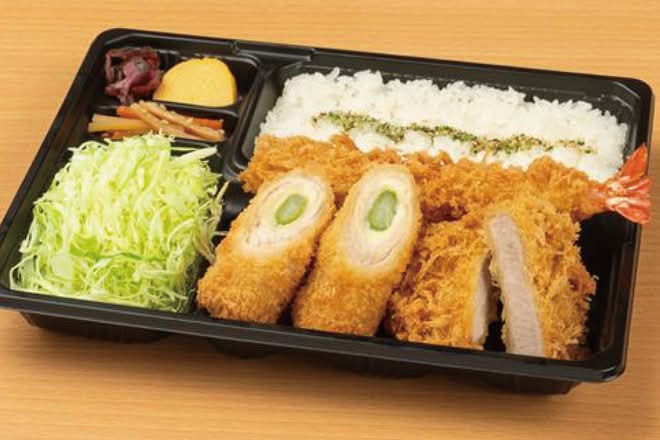 アスパラとチーズのロース巻きかつ弁当
