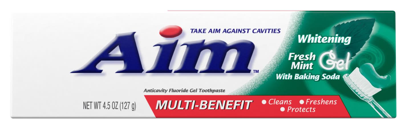 Aim Whitening Toothpaste With Baking Soda, Mint (4.5 oz)