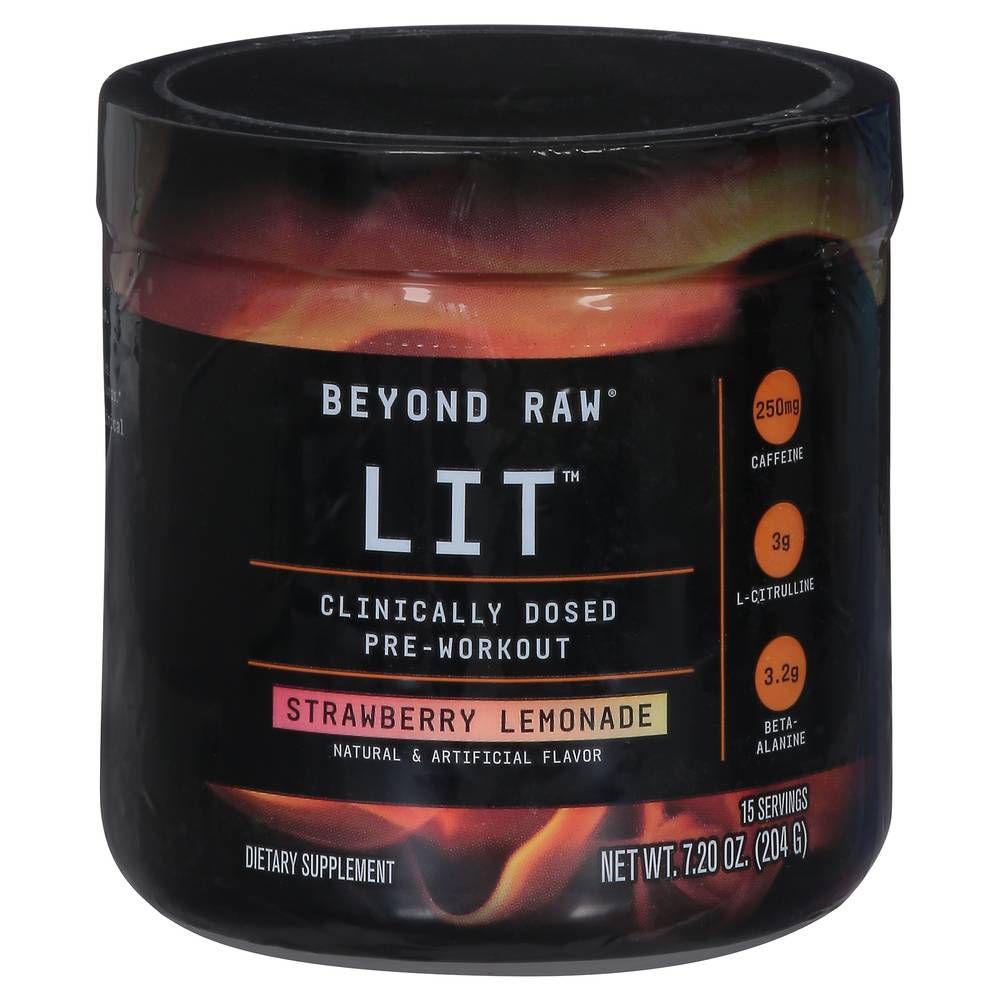 Beyond Raw Lit Clinically Dosed Strawberry Lemonade Powder (7.2 oz)