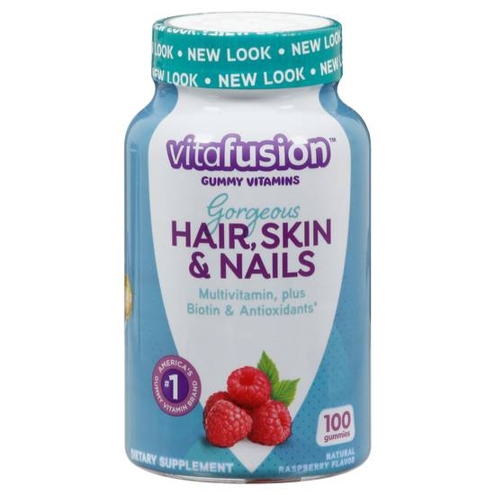 Vitafusion Gorgeous Hair Skin & Nails Raspberry Gummy Vitamins (100 ct)