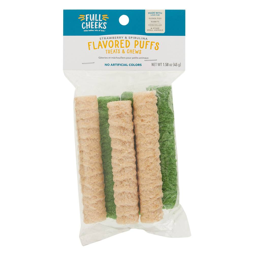 Full Cheeks Small Pet Strawberry and Spirulina Flavored Rice Puff (6 ct)