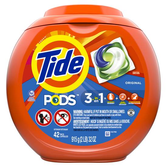 Tide Pods Liquid Laundry Detergent Pacs Original Scent (42 ct)