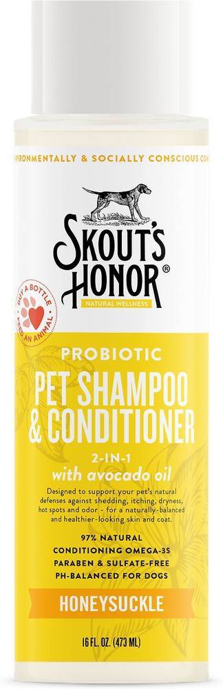 Skout's Honor Probiotic Honeysuckle Pet Shampoo & Conditioner (16 fl oz)