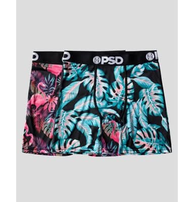 PSD Tropical Flamingo Print Briefs, Men, L, Blue/Pink (2 ct)