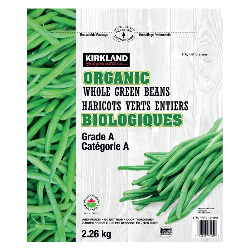 Kirkland Signature Organic Whole Green Beans, 2.26 Kg