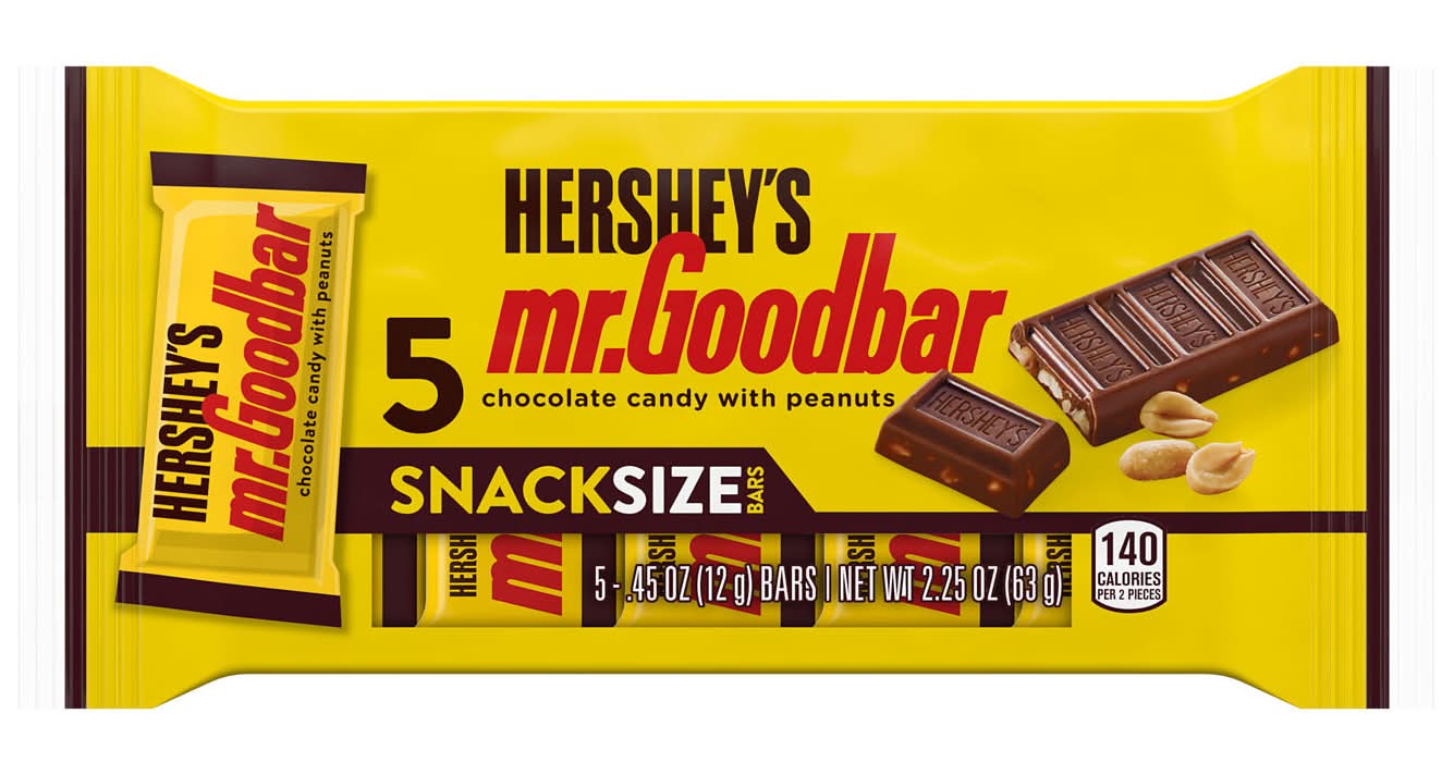 Hershey's Mr. Goodbar Chocolate Candy Bars, Peanuts (0.45 oz, 5 ct)