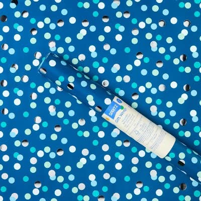 Spritz Foil Dot Gift Wrapping Paper, 94.5 in x 30 in, Navy Blue