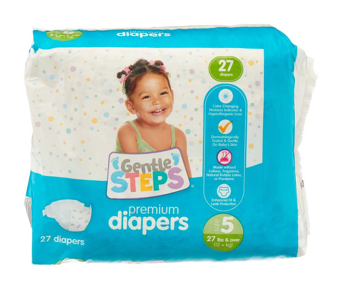 Gentle Steps Premium Baby Diapers Size 5 27 Ct