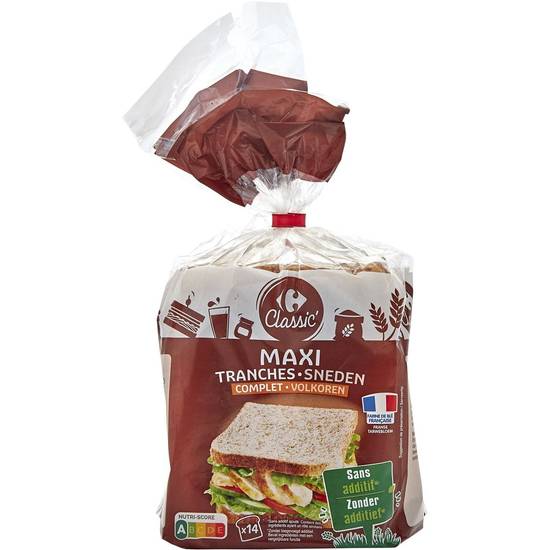 Carrefour Classic' - Pain de mie complet (14 pièces)