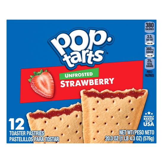 Pop-Tarts Unfrosted Strawberry Toaster Pastries (12 ct )