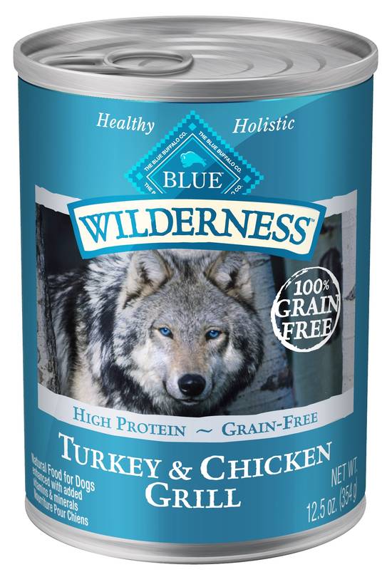 Blue Buffalo Canned Dog Food Turkey & Chicken Grill (12.5 oz)