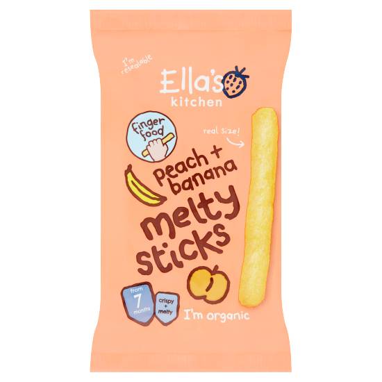 Ella's Kitchen Organic Peach and Banana Melty Sticks Baby Snack 7+ Months