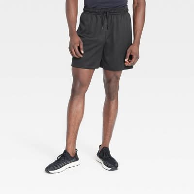 All In Motion Mesh Shorts, Men, 6-inch , M, Black