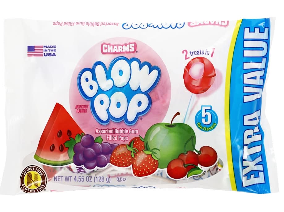 Charms Blow Pop Bubblegum-Filled Lollipops, Assorted (4.55 oz)
