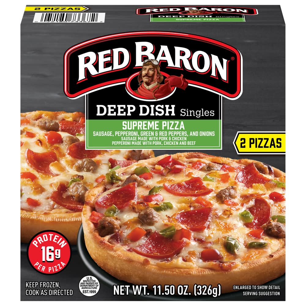 Red Baron Deep Dish Singles Supreme Pizza (11.5 oz, 2 ct)