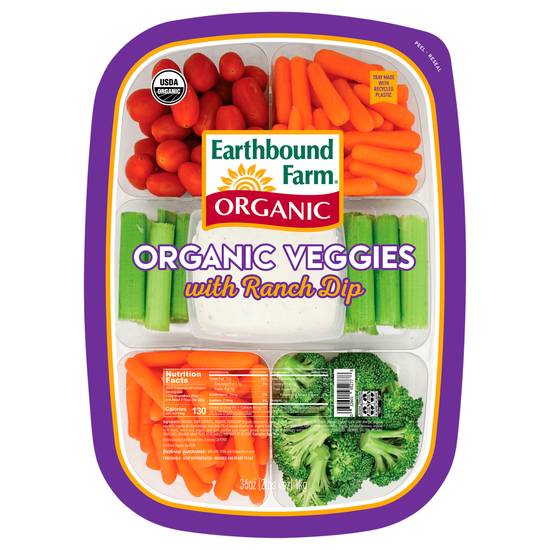 Earthbound Farm Organic Vegetable Tray With Ranch Dip