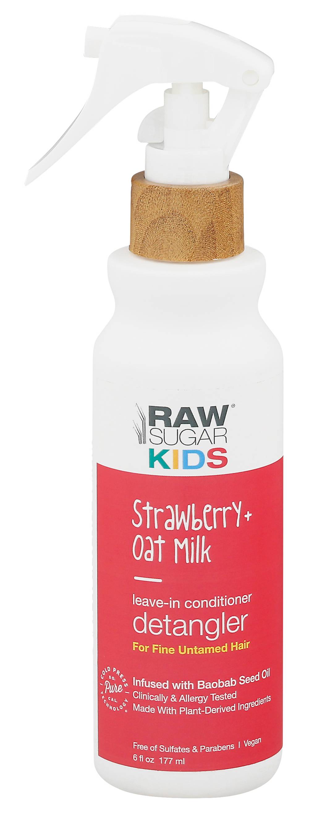 Raw Sugar Kids Detangler Strawberry + Oat Milk Leave-In Conditioner (6 fl oz)