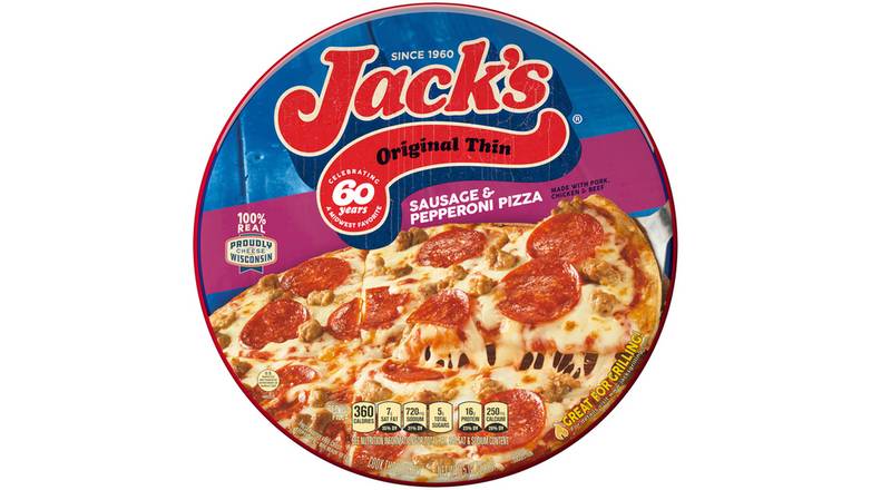Jack's Original Thin Crust Pizza Sausage & Pepperoni