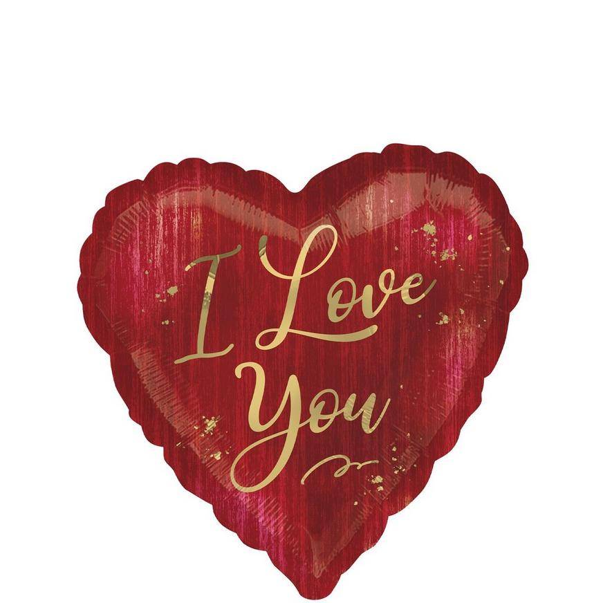 Uninflated Rouge I Love You Valentine's Day Heart Foil Balloon, 17in