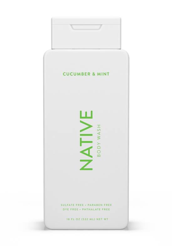 Native Cucumber & Mint Body Wash, 18 OZ