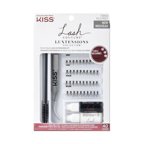 KISS Lash Couture Luxtension Cluster Kit, Black (40 ct)