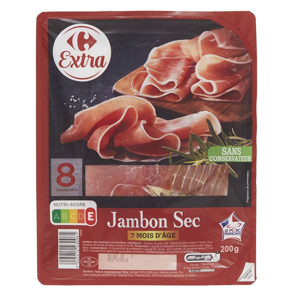 Carrefour Extra - Jambon sec (8 pièces)