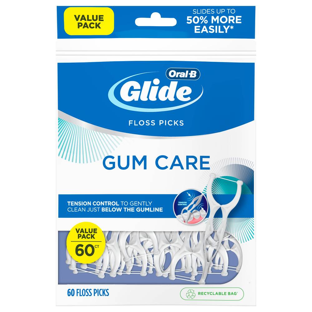 Oral-B Glide Gum Care Dental Floss Picks, Good For Back Teeth ( 60 ct)