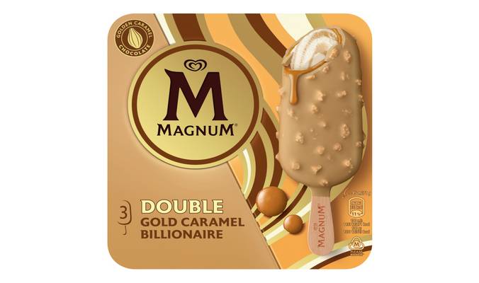 Magnum Double Gold Caramel Billionaire Ice Cream 3 x 85 ml
