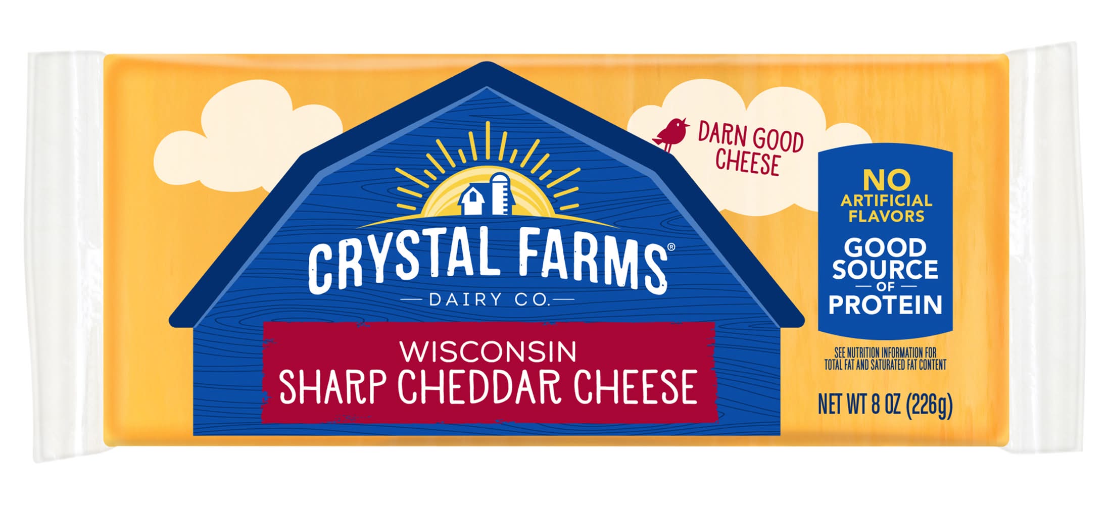 Crystal Farms Wisconsin Sharp Cheddar Cheese (8 oz)