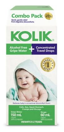 Kolik Gripe Water Alcohol Free & Gas Relief Drops For Baby's (210 ml, 2 ct)