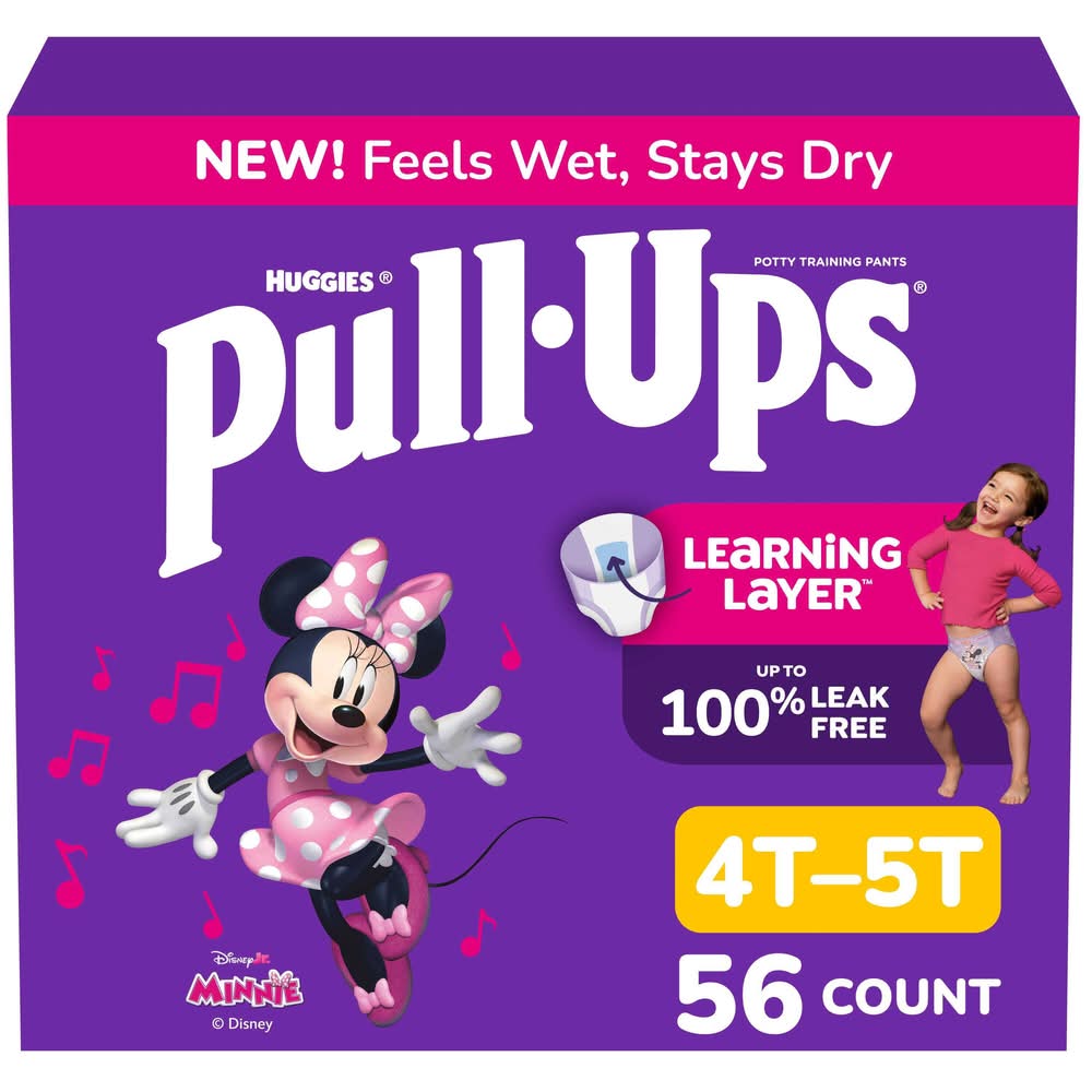 Huggies Pull-Ups Girls Training Pants, 4T-5T (56 ct)