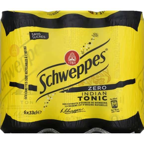 Schweppes - Boisson gazeuse indian tonic zéro (6 x 316,66ml)