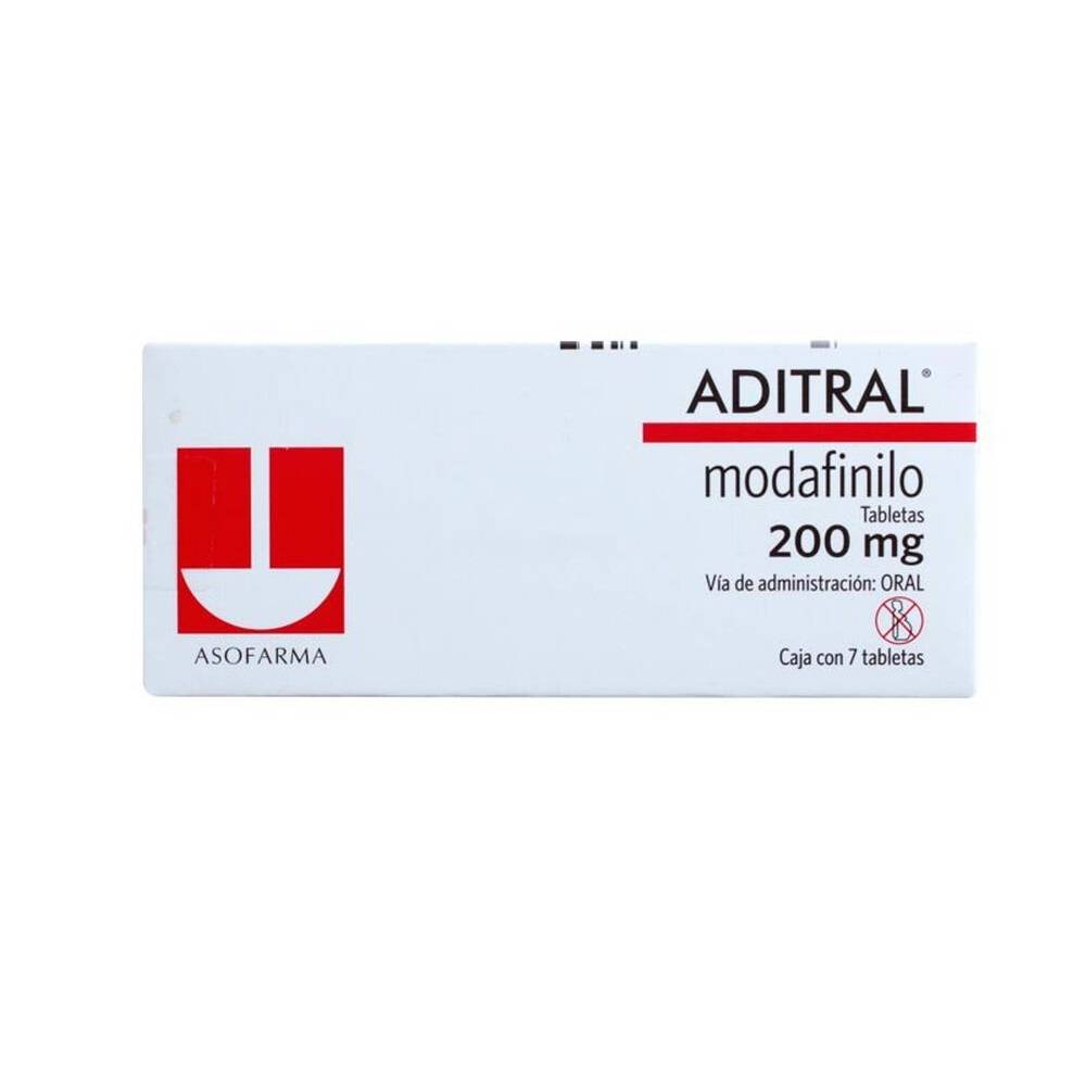 Asofarma aditral modafinilo tabletas 200 mg (7 piezas)