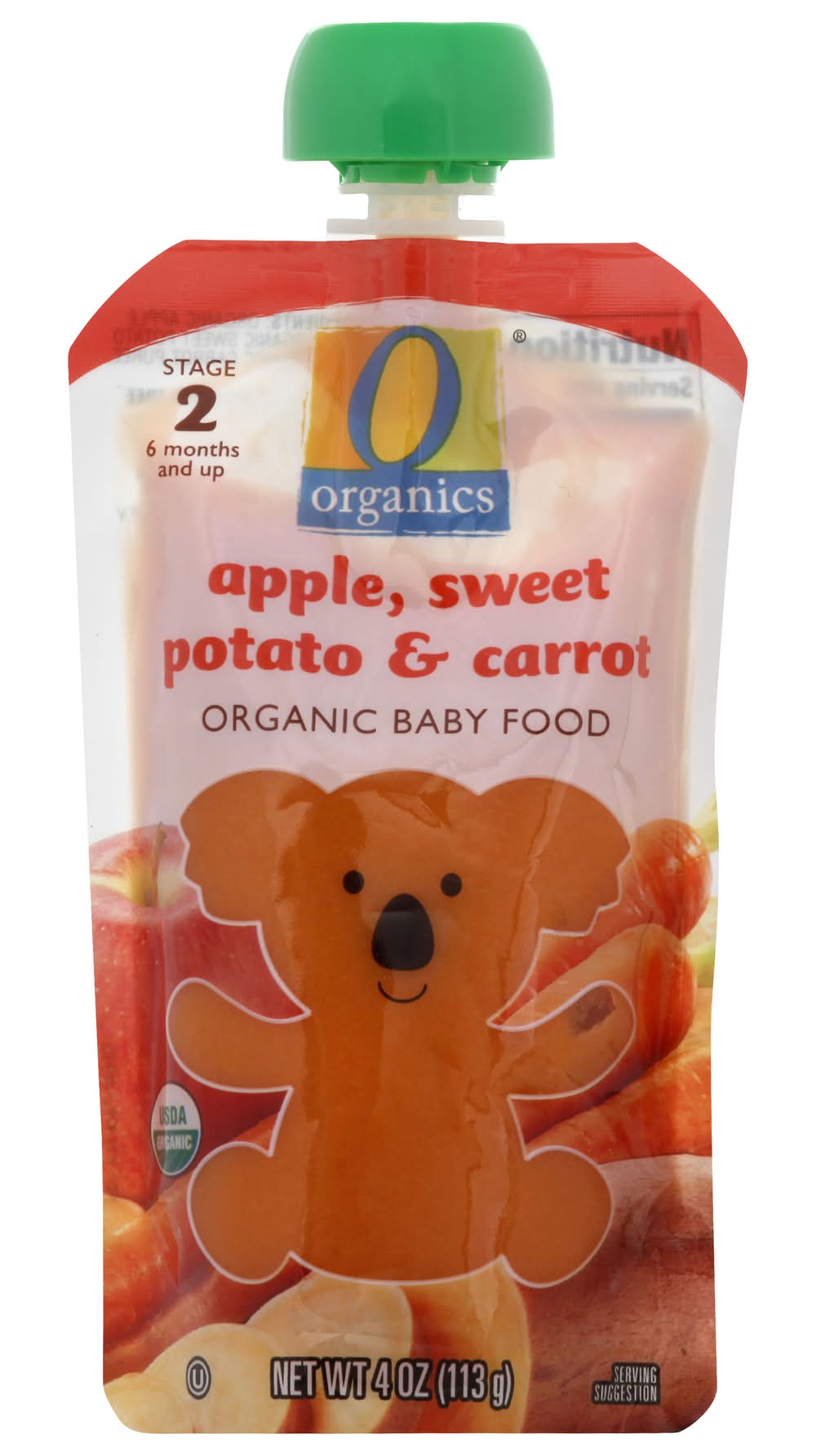 O Organics Organic Apple Sweet Potato & Carrot Baby Food Stage 2 (4 oz)