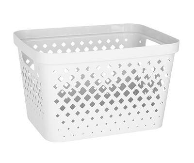 4-Gal. White Diamond-Perforated Storage Basket