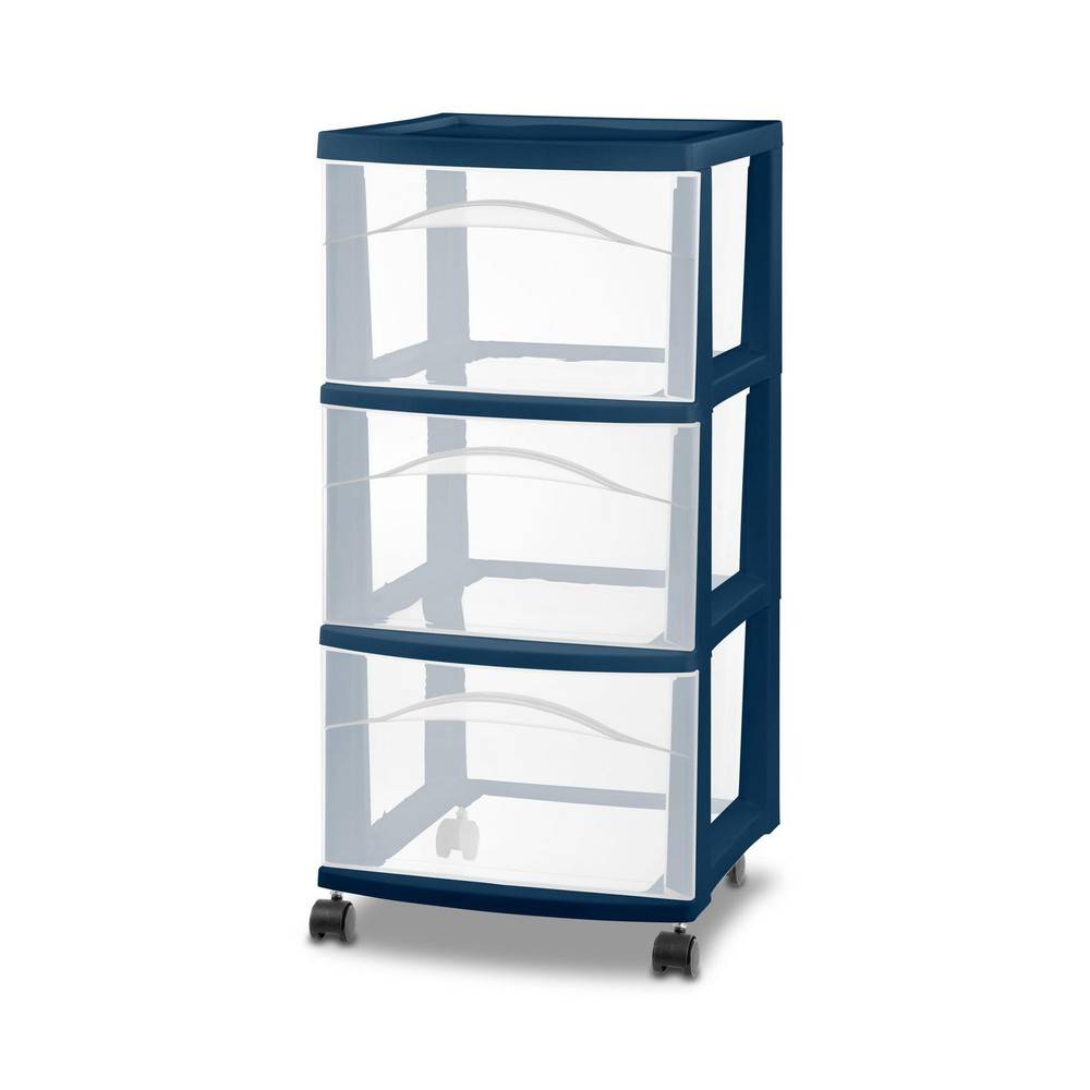 Sterilite 3 Drawer Marine Blue Cart Delivery Near Me Order Online
