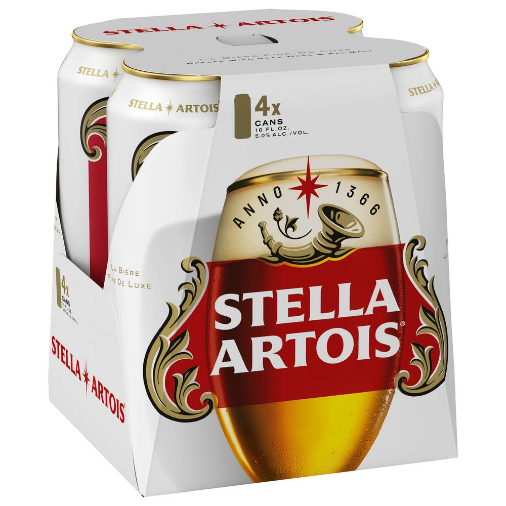 Stella Artois Lager Beer (4 x 16 fl oz)