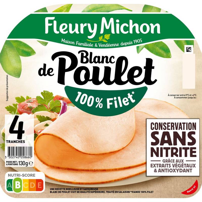 Fleury Michon - Blanc de poulet sans nitrite (160g)