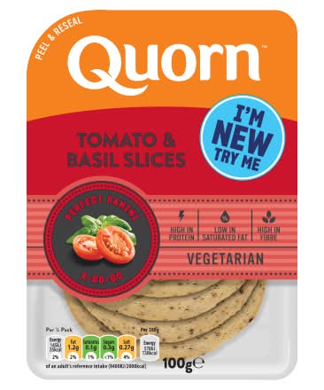 Quorn Tomato & Basil Slices (100g)