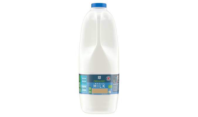 Co-op British Organic Fresh Whole Milk 4 Pints/2.272L