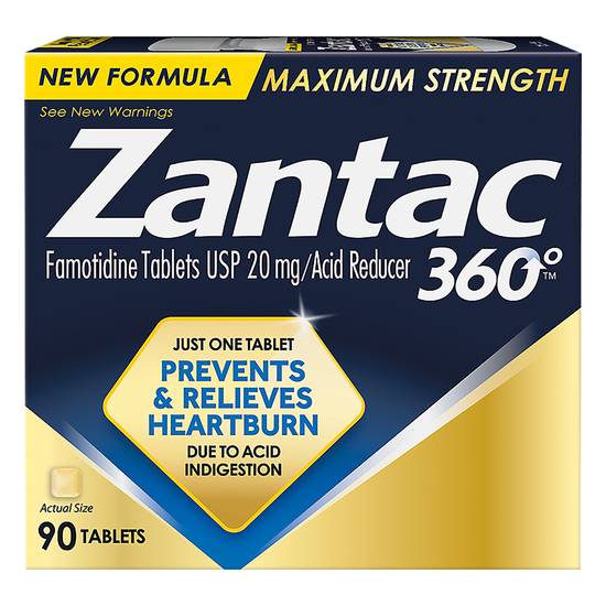 Zantac 360 Maximum Strength Famotidine Acid Reducer Tablets