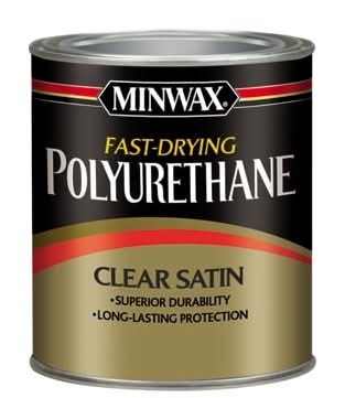 Minwax Fast-Drying Polyurethane Oil-based Clear Transparent Satin Interior Stain ( Half-pint )